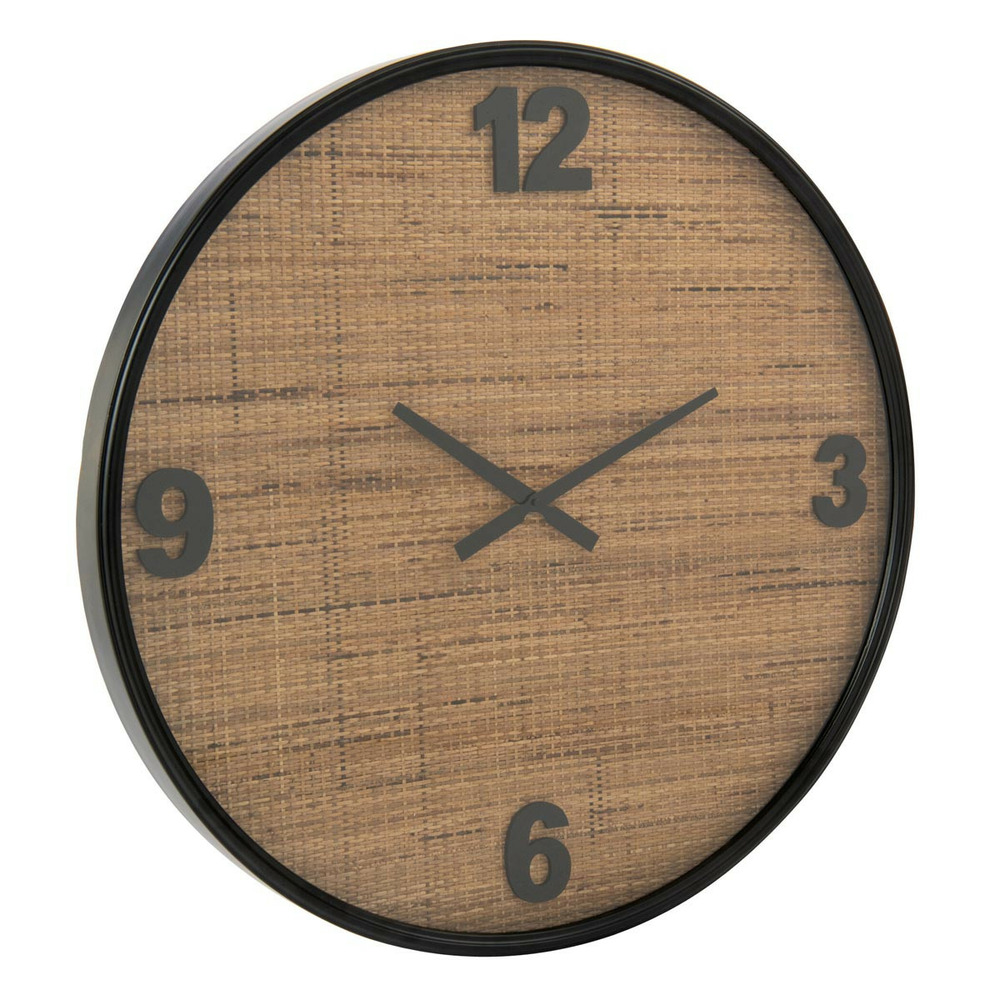Horloge murale en rotin 