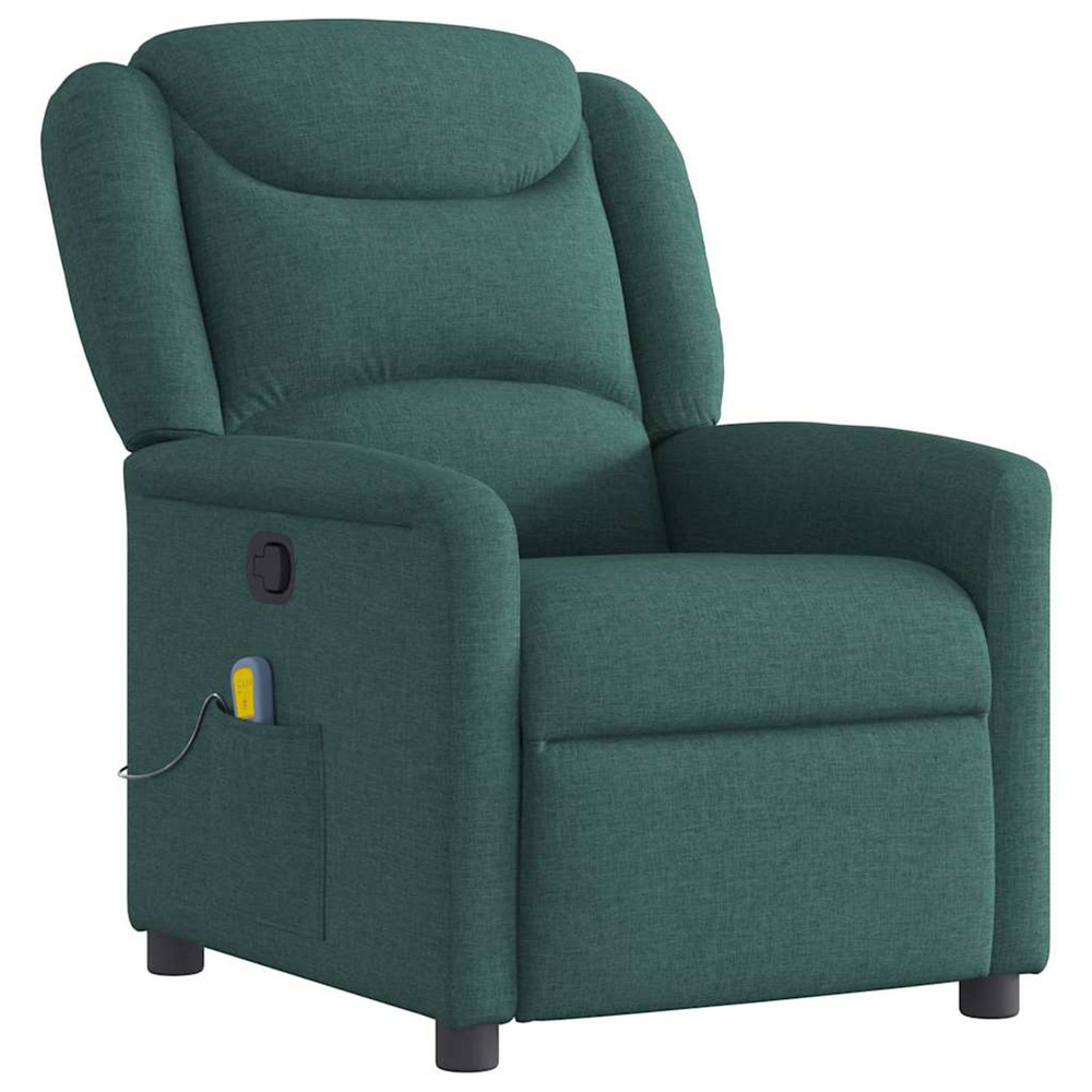 Fauteuil de massage inclinable vert foncé tissu