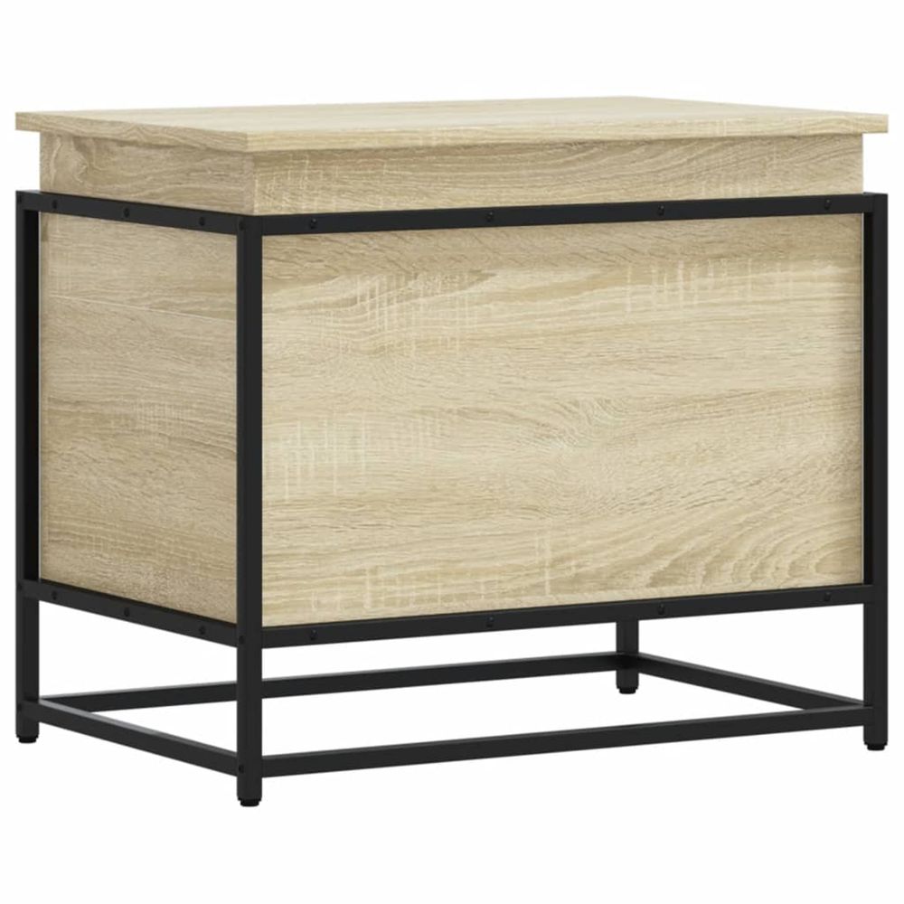 Boîte de rangement avec couvercle chêne sonoma bois ingénierie