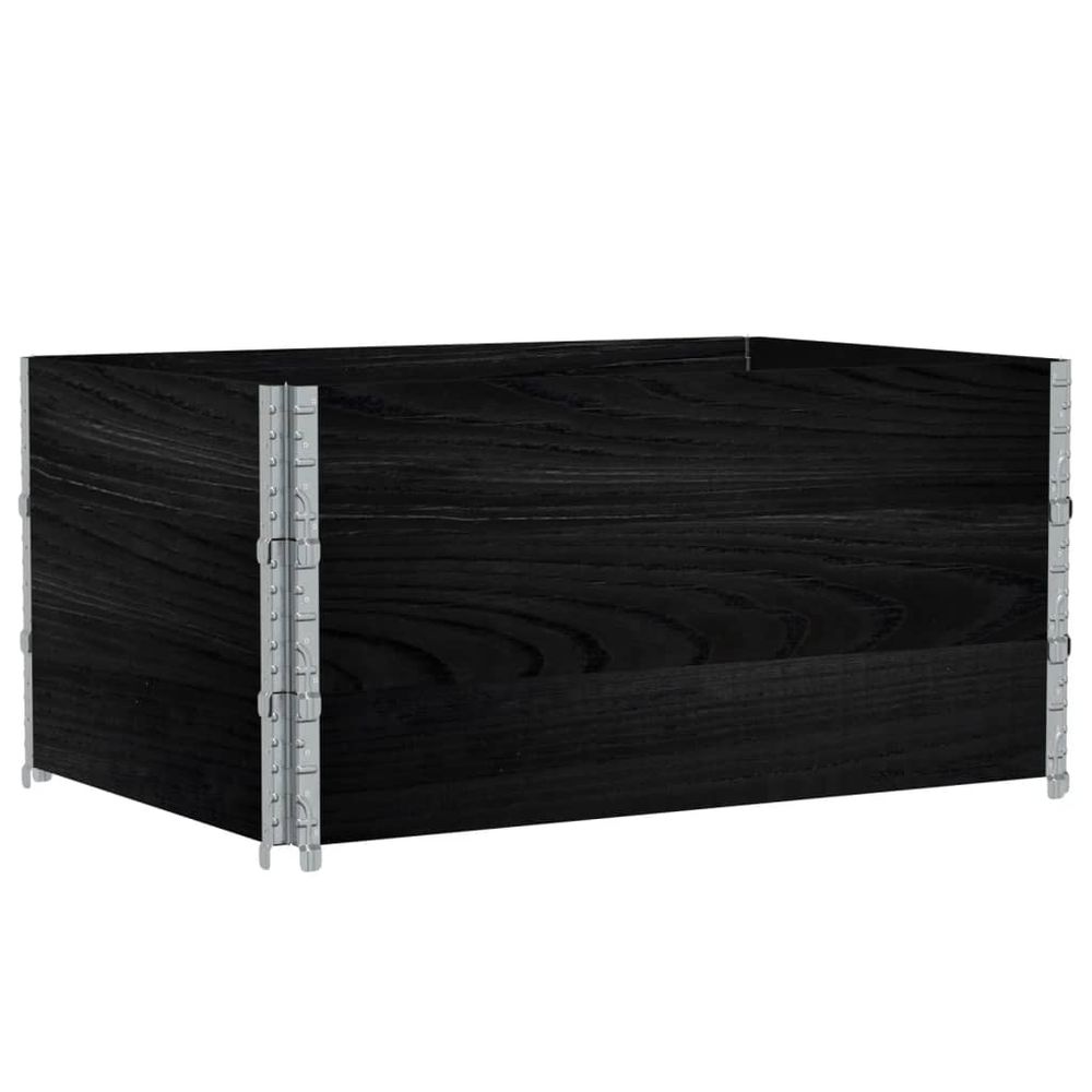 Jardinière noir 120x80 cm bois massif de pin