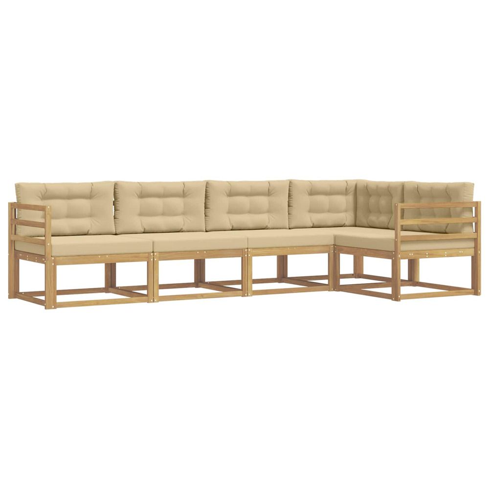 Ensemble de canapés d'extérieur 4 pc blanc et beige polyester