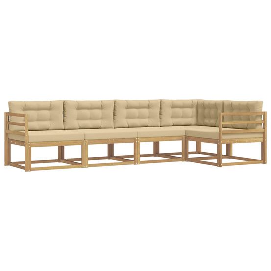 Ensemble de canapés d'extérieur 4 pc blanc et beige polyester