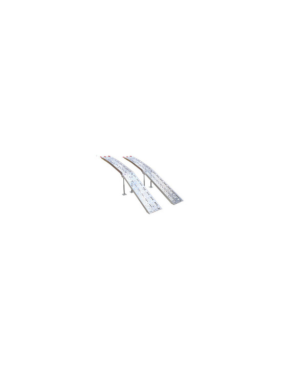 Jeu de 2 rampes courbées pliables en alu l: 226 cm, l: 30 cm, longueur pliée: 116 cm, livrée avec 4