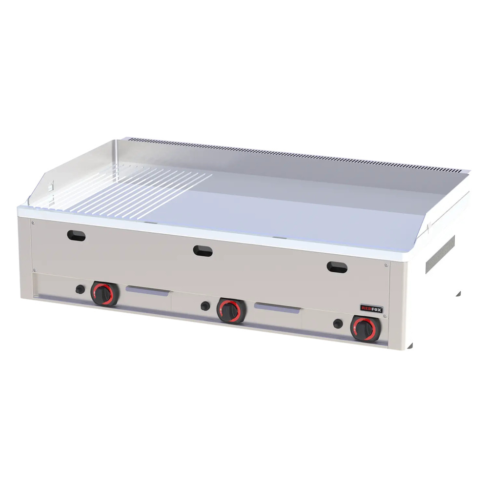 Plaque de cuisson 97x48 à gaz chromée combinée top fthrc 90 g - redfox