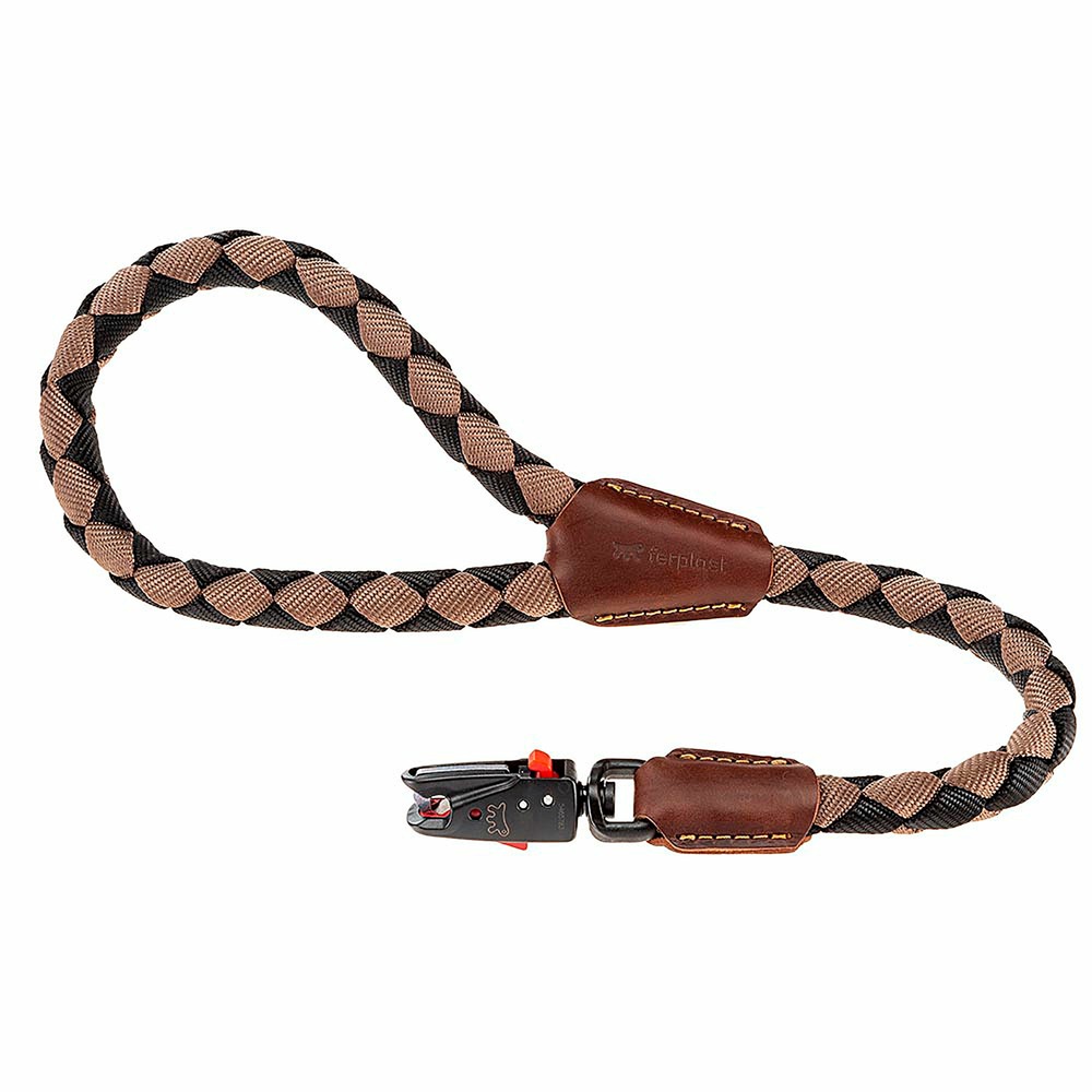 Laisse courte pour chiens en nylon tressé twist matic gm12/60, avec mousqueton magnétique automatique