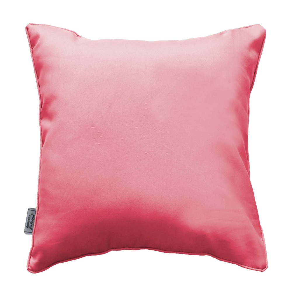 Coussin uni passepoil corail