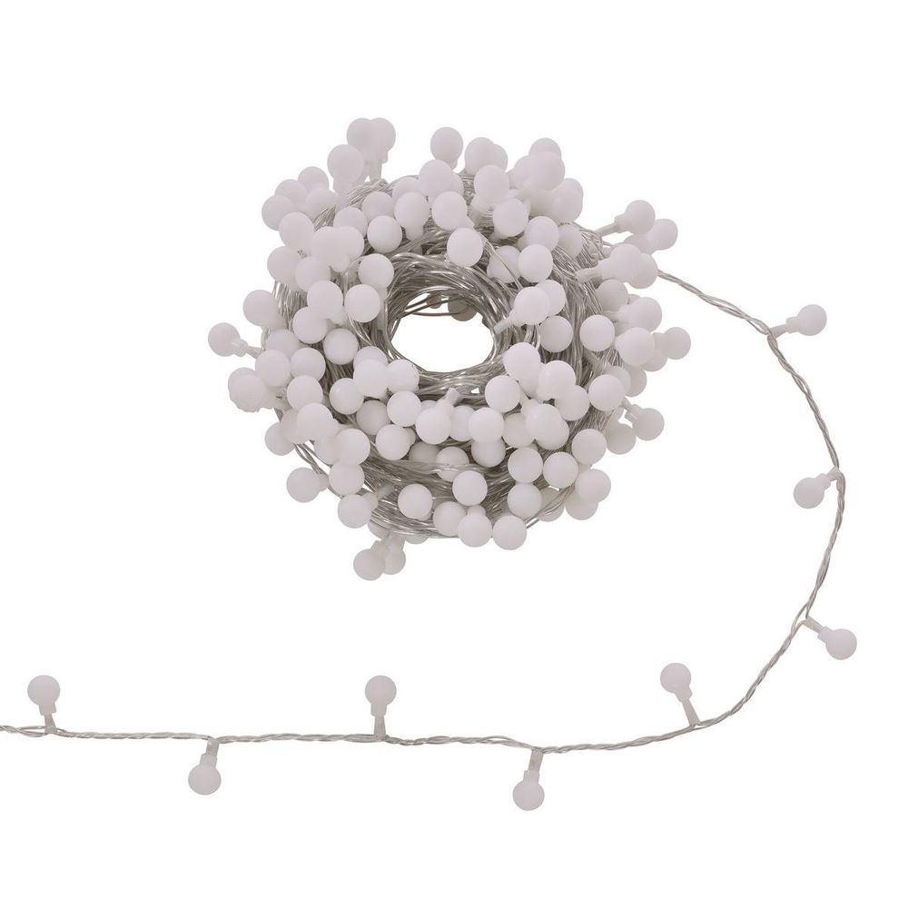 Guirlande lumineuse boules d'extérieur 17,5 m 233 led blanc chaud 13 fonctions sur secteur