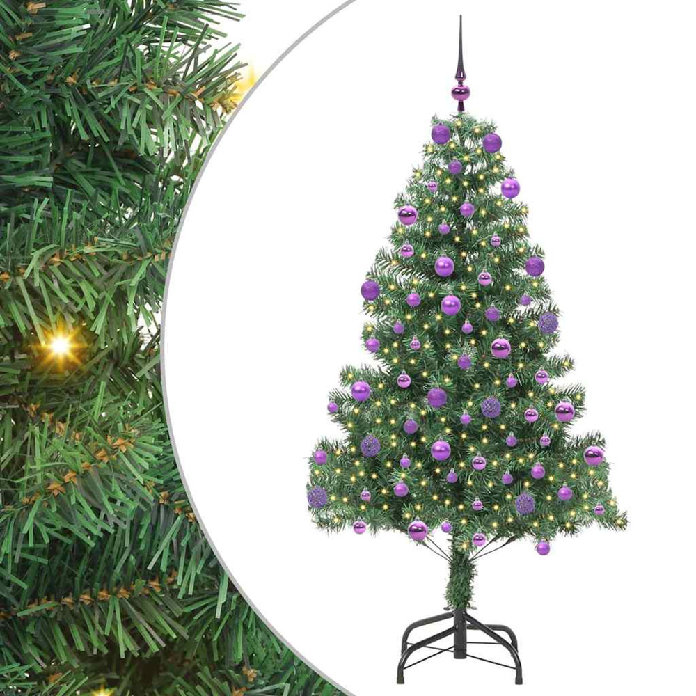 Sapin de noël avec 300 led avec support vert 210 cm pvc
