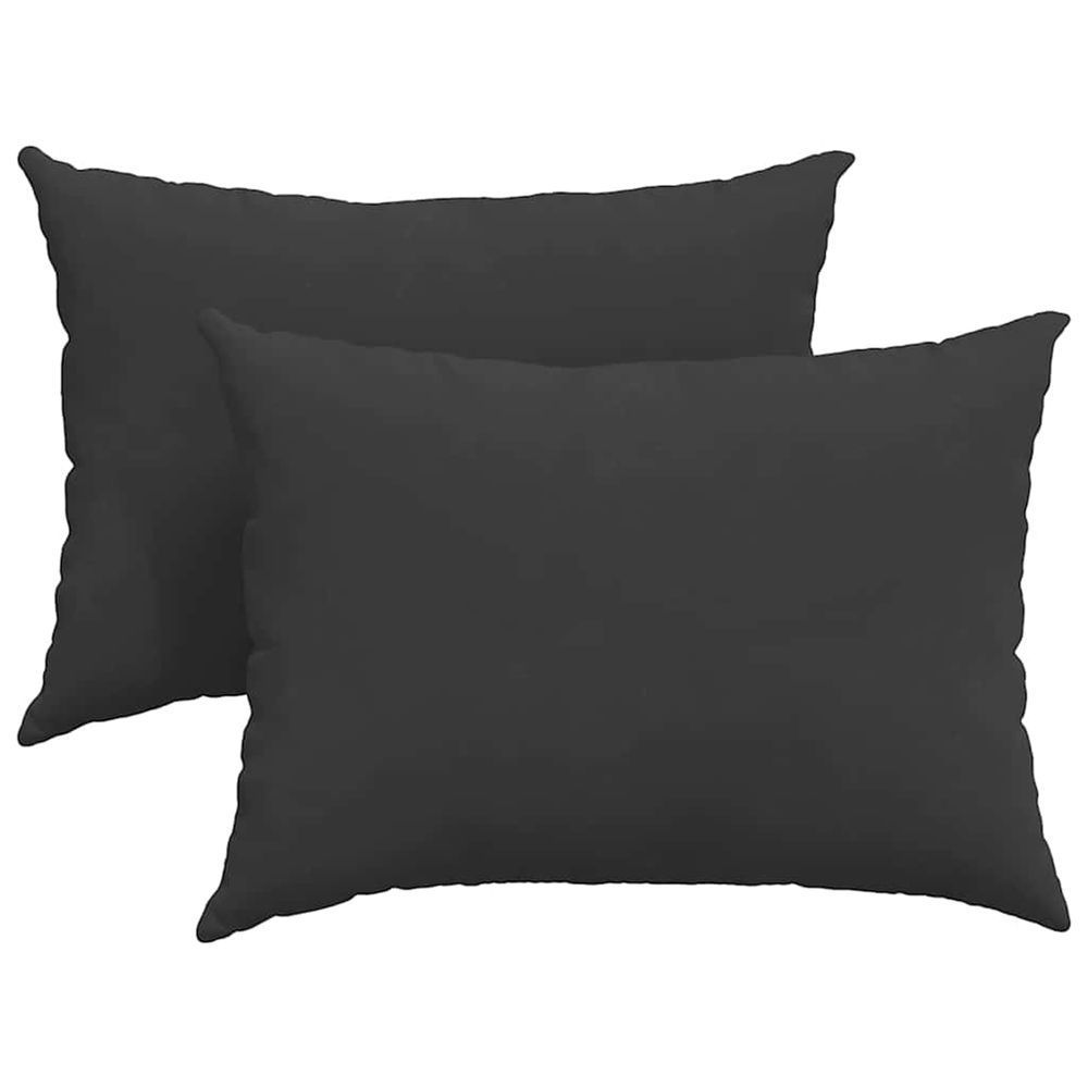 Coussins de canapé 2 pc tissu noir 70 x 50 cm