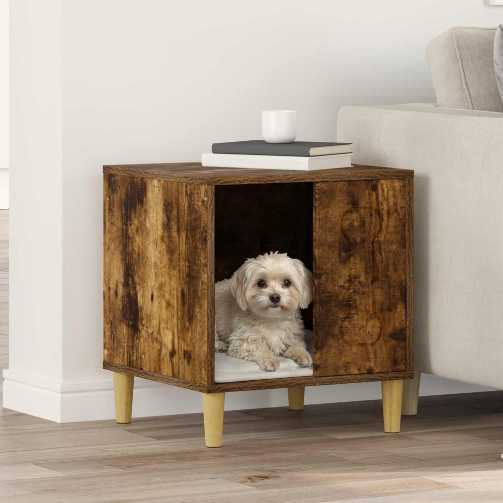 Couchage chien bois ingénierie robuste déco intérieure chêne fumé