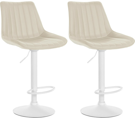 Lot de 2 tabourets de bar toni simili cuir blanc