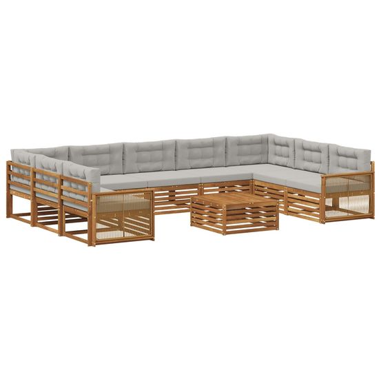 Ensemble de canapés d'extérieur 10 pc naturel et gris clair