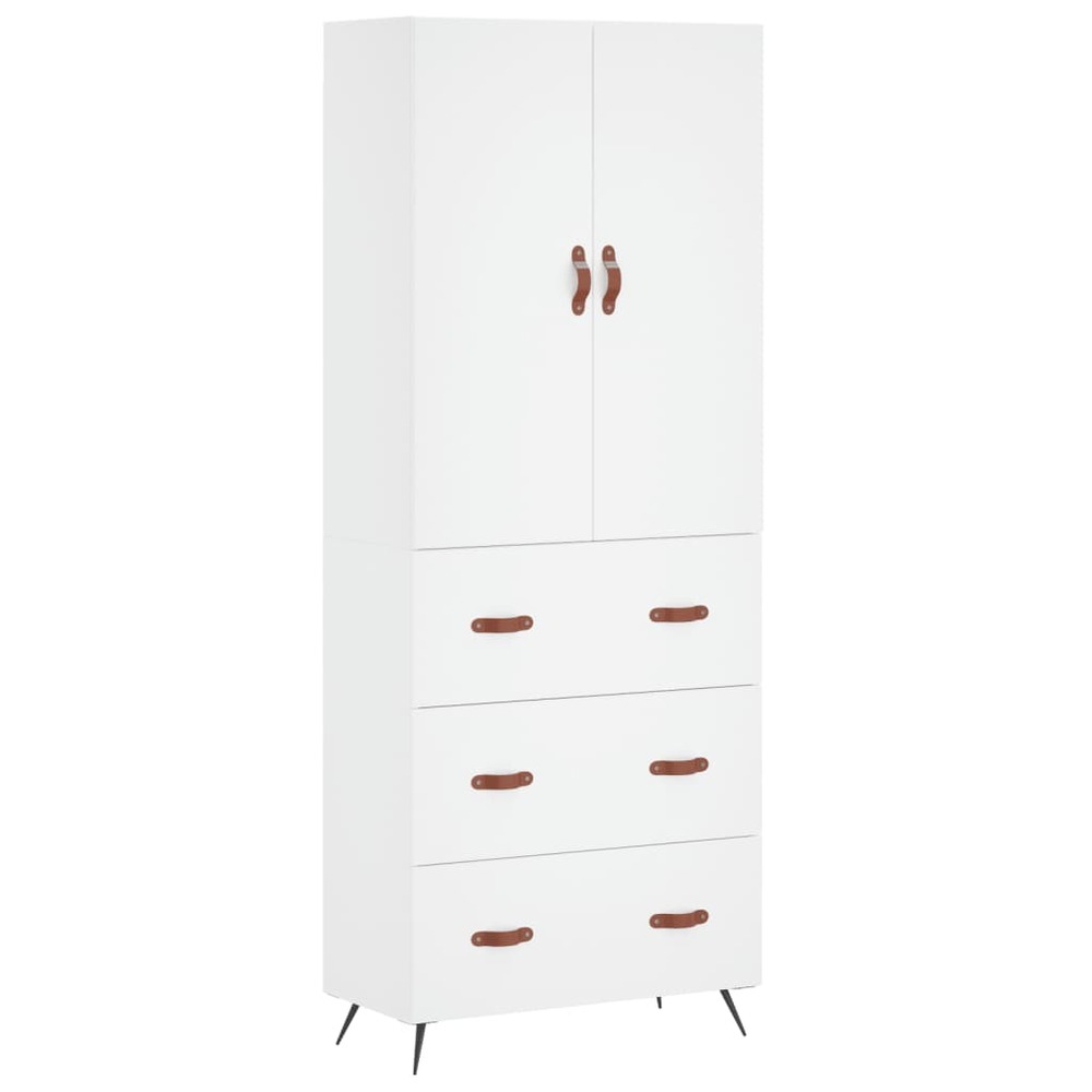 Buffet bahut commode armoire meuble de rangement organisateur cuisine salle de séjour salon haut 69,5 x 34 x 180 cm bois d'in