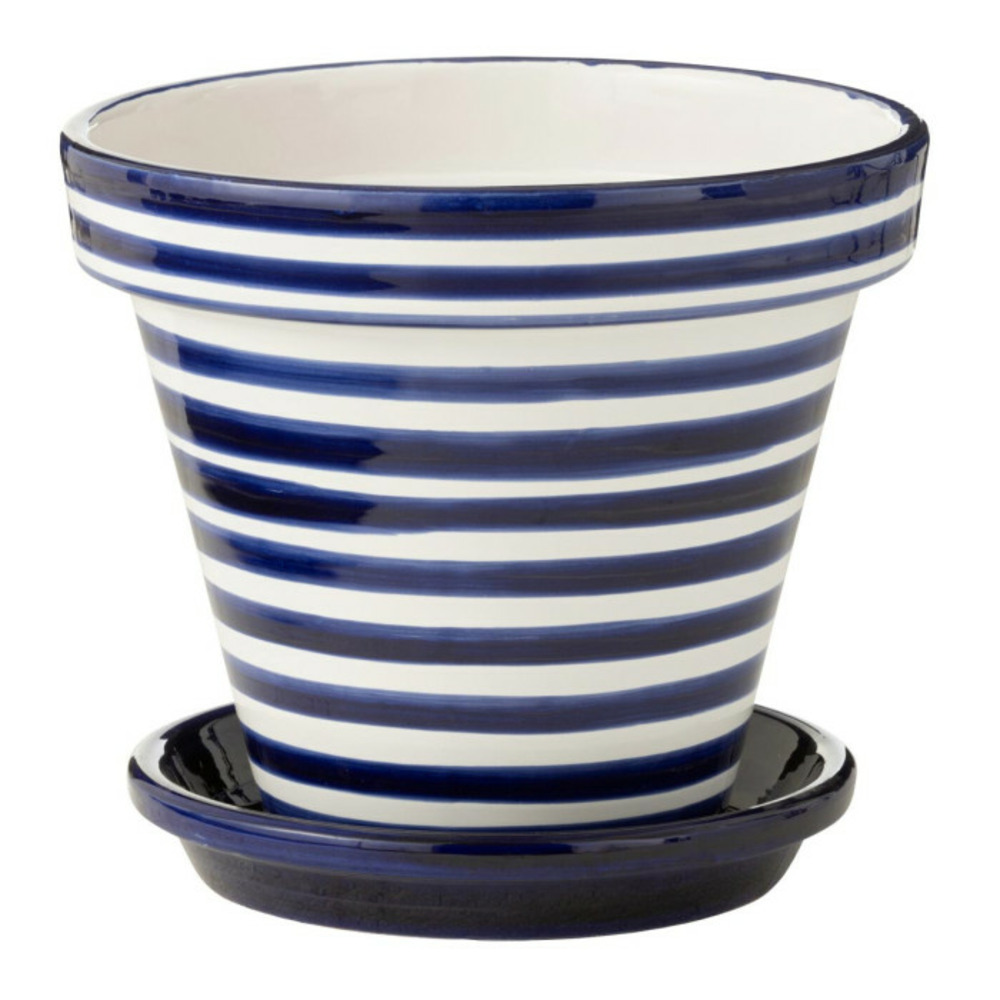 Pot avec soucoupe en céramique 