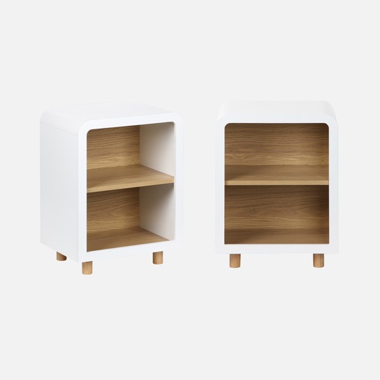 Lot de 2 tables de chevet effet bois 2 niches