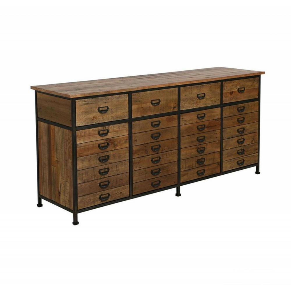 Buffet bas 4 portes 4 tiroirs bois marron - manufacture interior's