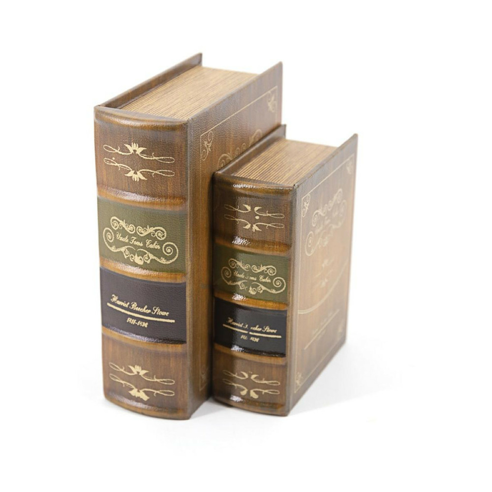 Livre uncle toms cabin beige carton similicuir carton marron - décoration d'autrefois