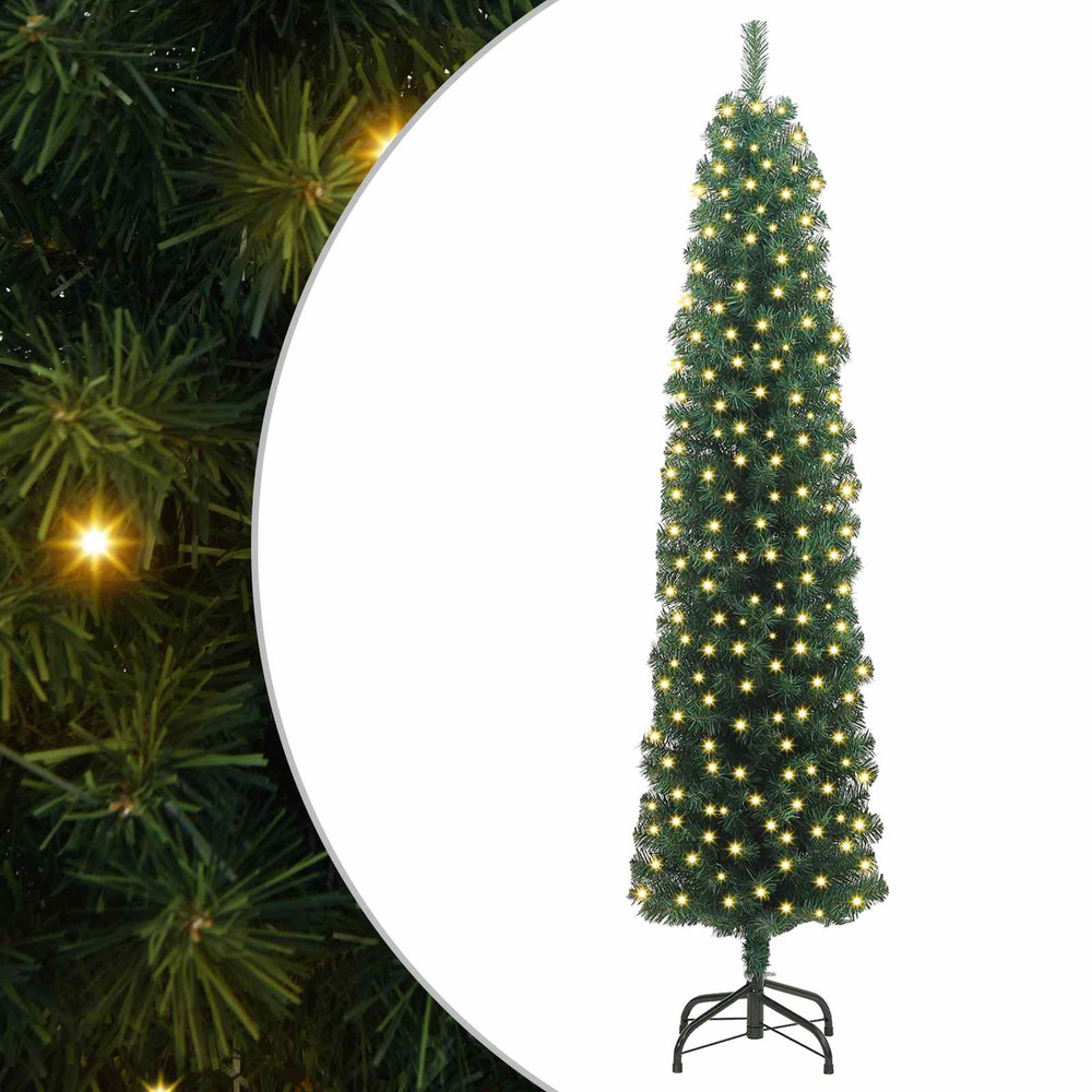 Sapin de noël artificiel vert 210 cm pvc et acier et plastique