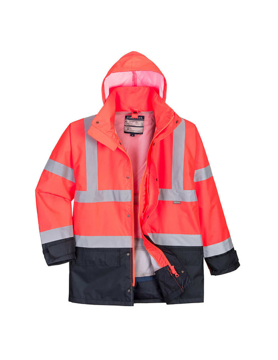 Parka bicolore executive 5-en-1 couleur : rouge/marine taille xxl - portwest