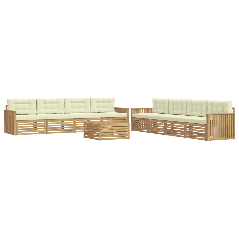 Ensemble de canapés d'extérieur 9 pc blanc et crème polyester
