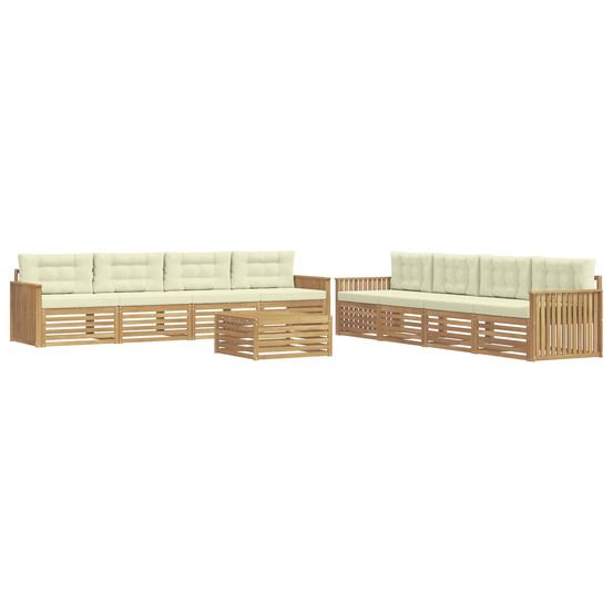 Ensemble de canapés d'extérieur 9 pc blanc et crème polyester