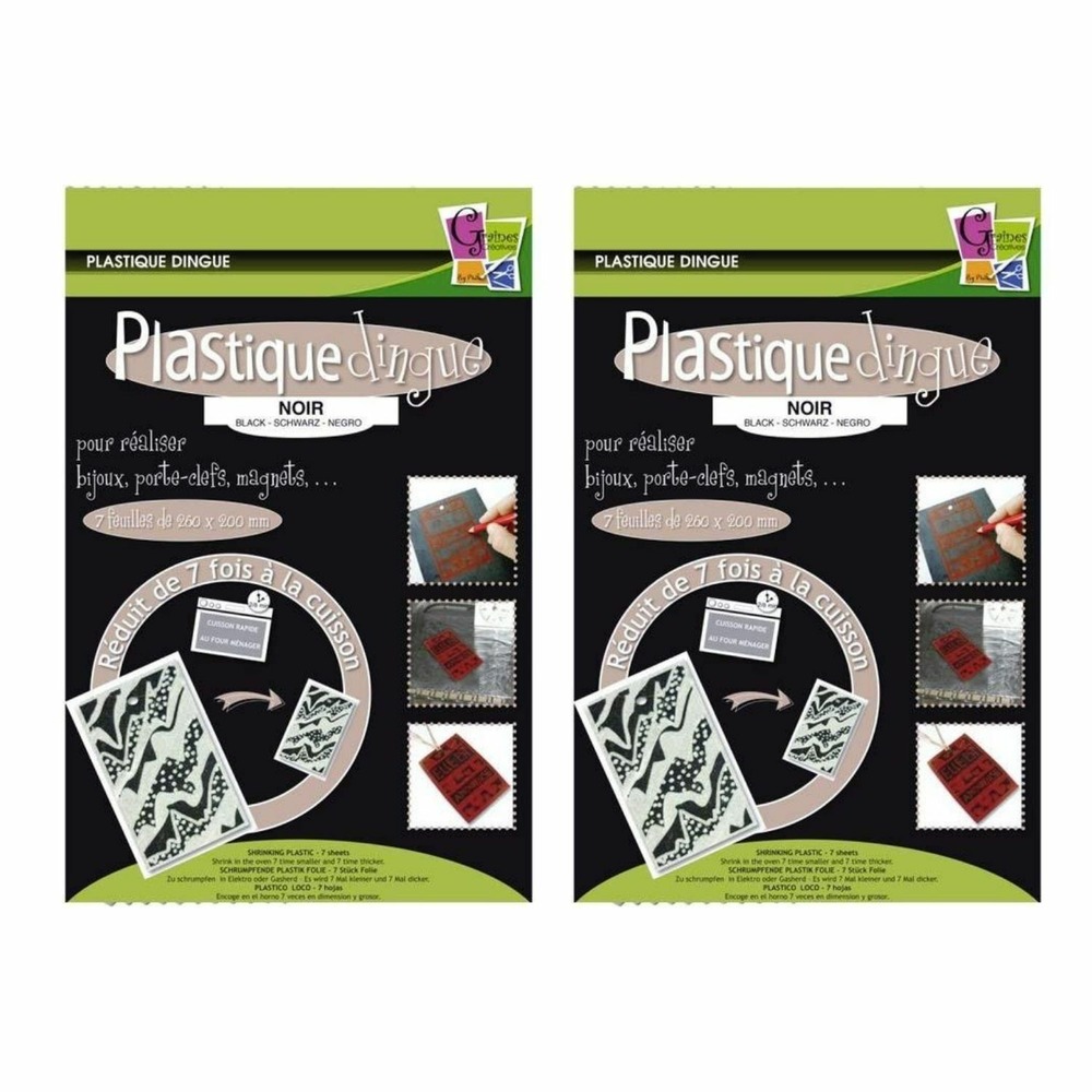 14 feuilles de plastique fou 26,2 x 20,2 cm - noir