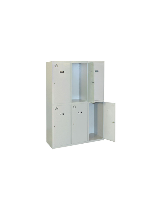 Casier-armoire simonlocker diy tandem 3/6 400 (1200) gris gris prelacado 1800x1200x500 - simonrack