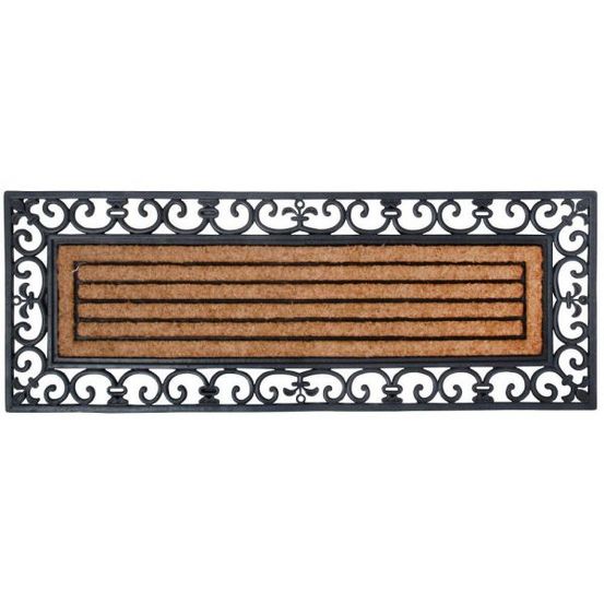 Paillasson en caoutchouc et coco 120 x 45 cm