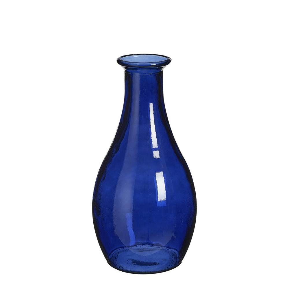 Mica decorations vase qin - 21x21x40 cm - verre - bleu