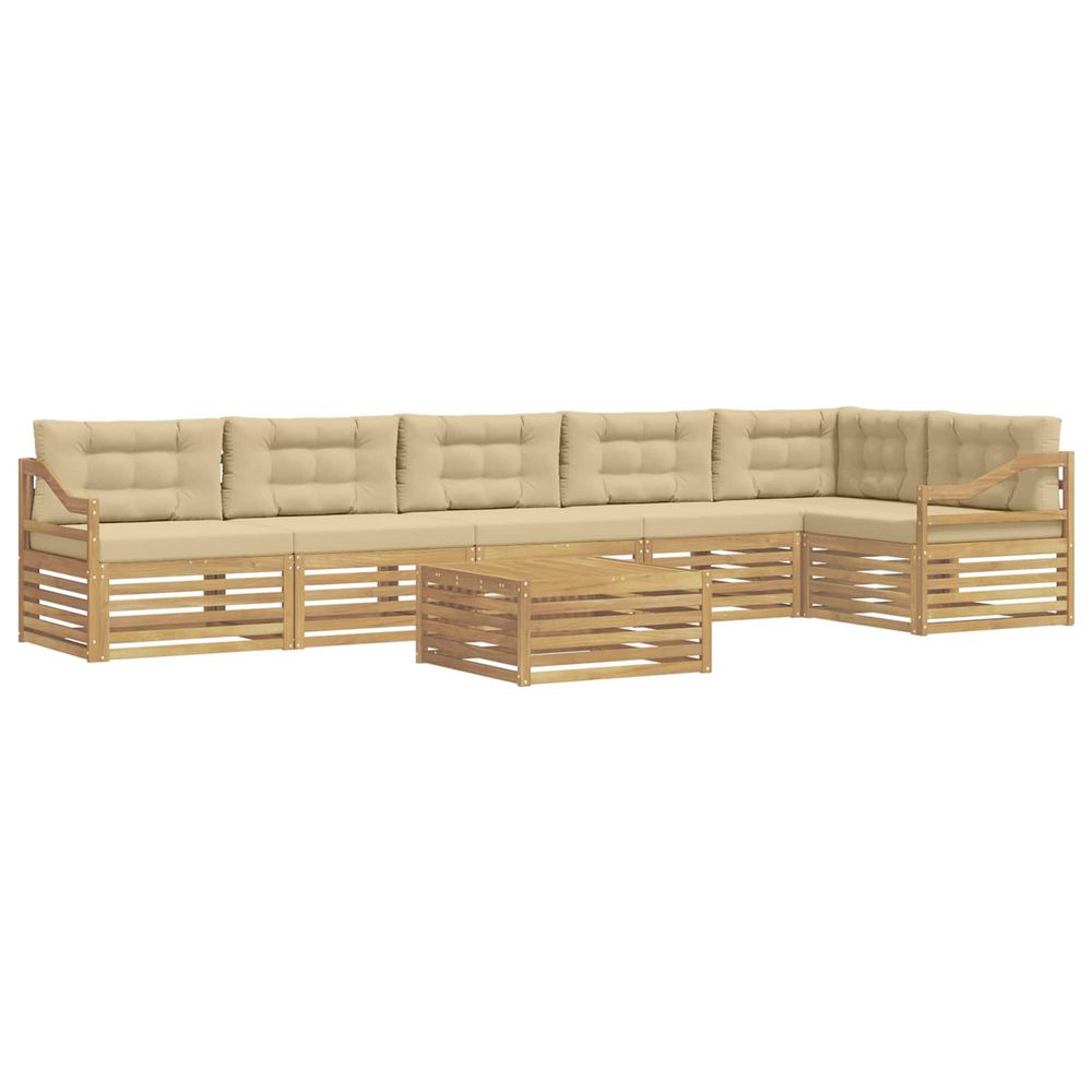 Ensemble de canapés d'extérieur 7 pc blanc et beige polyester