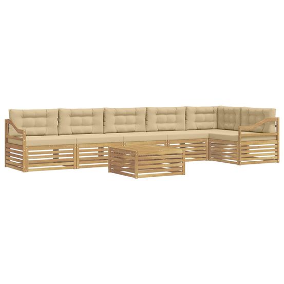 Ensemble de canapés d'extérieur 7 pc blanc et beige polyester