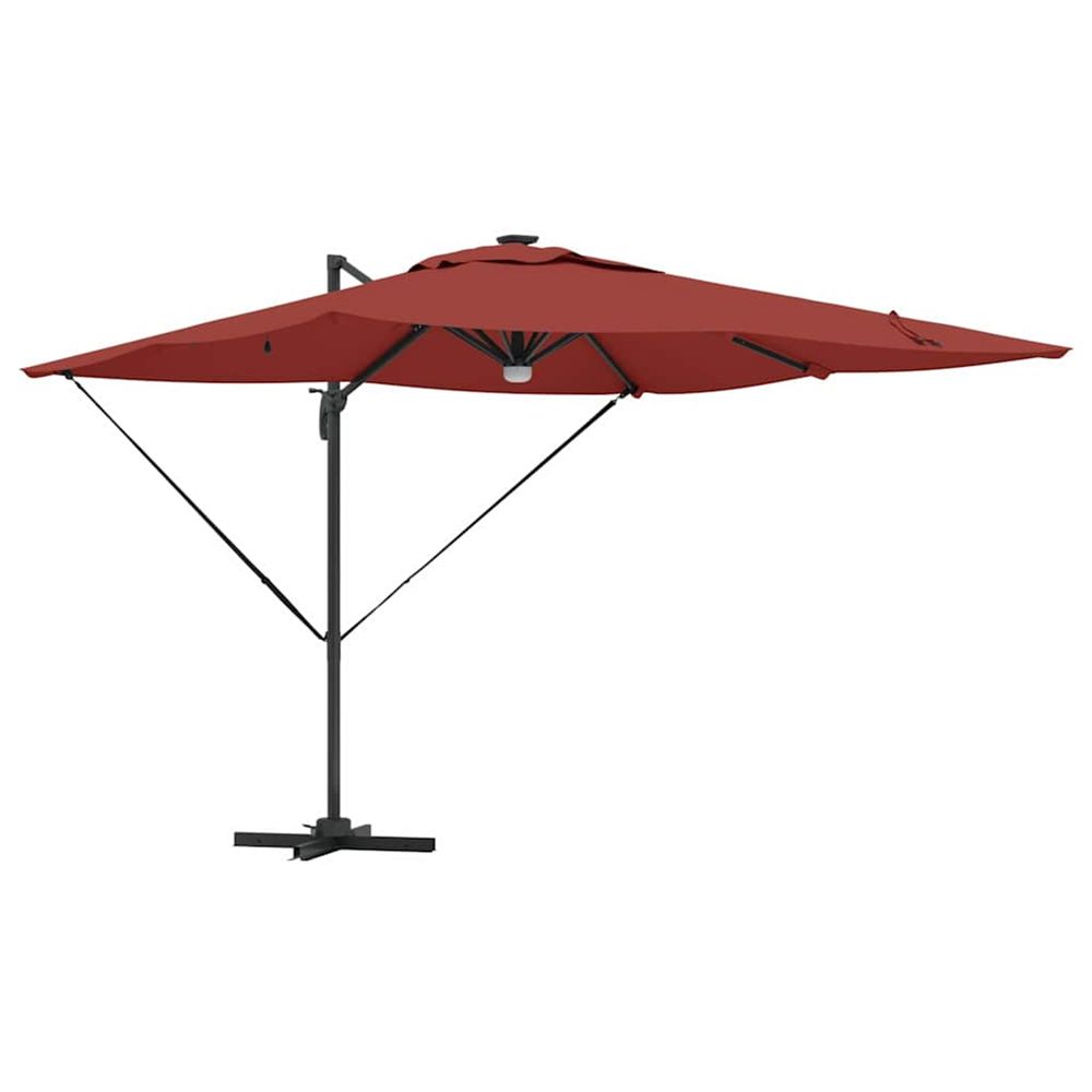 Parasol roma rouge 286 x 284 x 270 cm aluminium et polyester