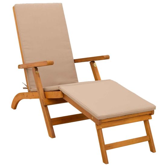 Chaise longue inclinable et pliable bois d'acacia massif bain de soleil