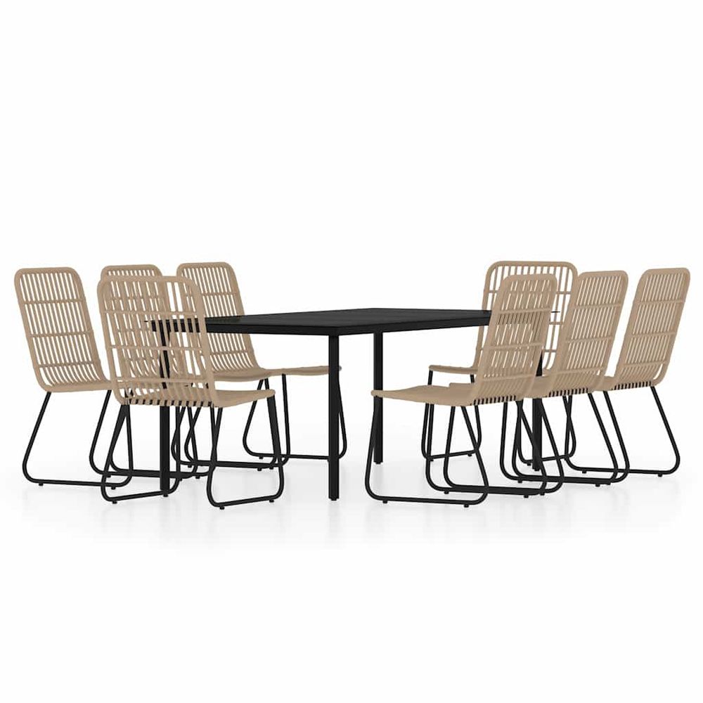 Ensemble à manger de jardin 9 pcs chêne