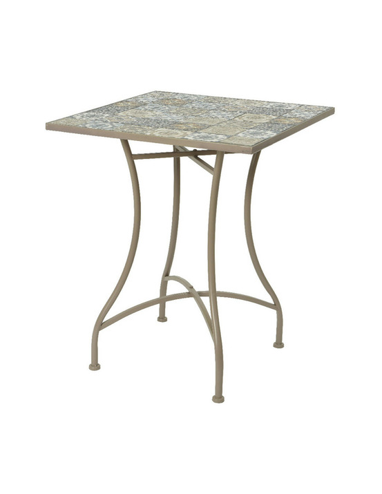 Table métal/mosaïque couleur: marron 58x58x72cm modèle bistro pour extérieur