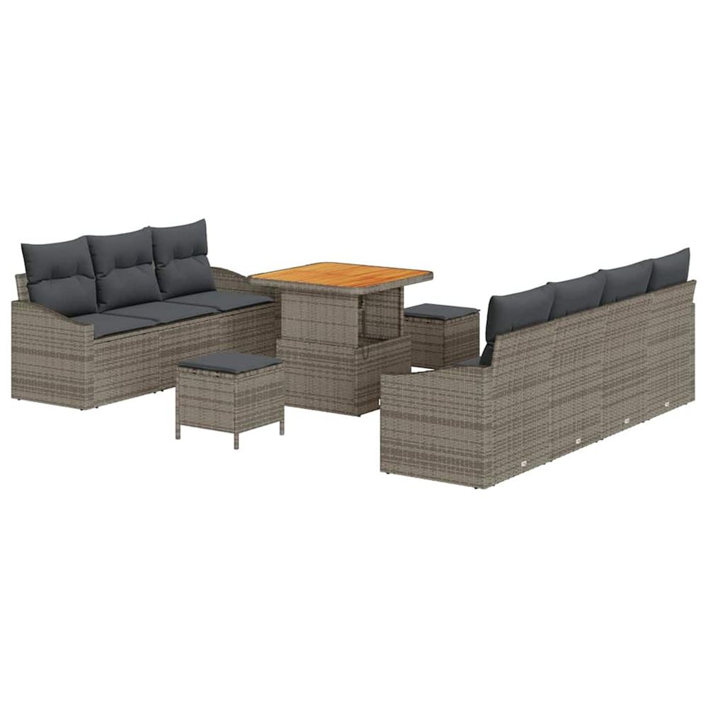 Ensemble de canapé de jardin 10 pc 9-nombre de places gris