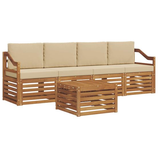 Ensemble de canapés d'extérieur 5 pc naturel et beige