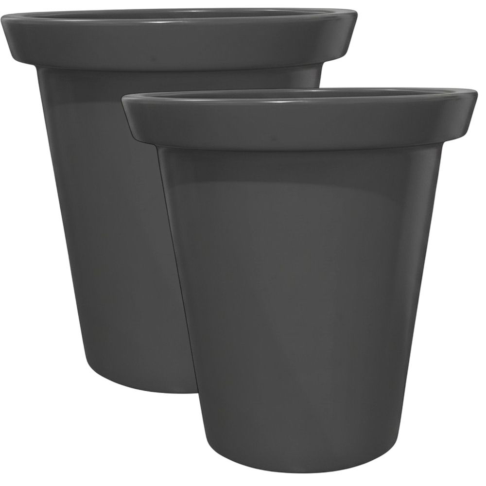Pot de fleurs rond xxl delight 760l-lot de 2 - plast'up rotomoulage