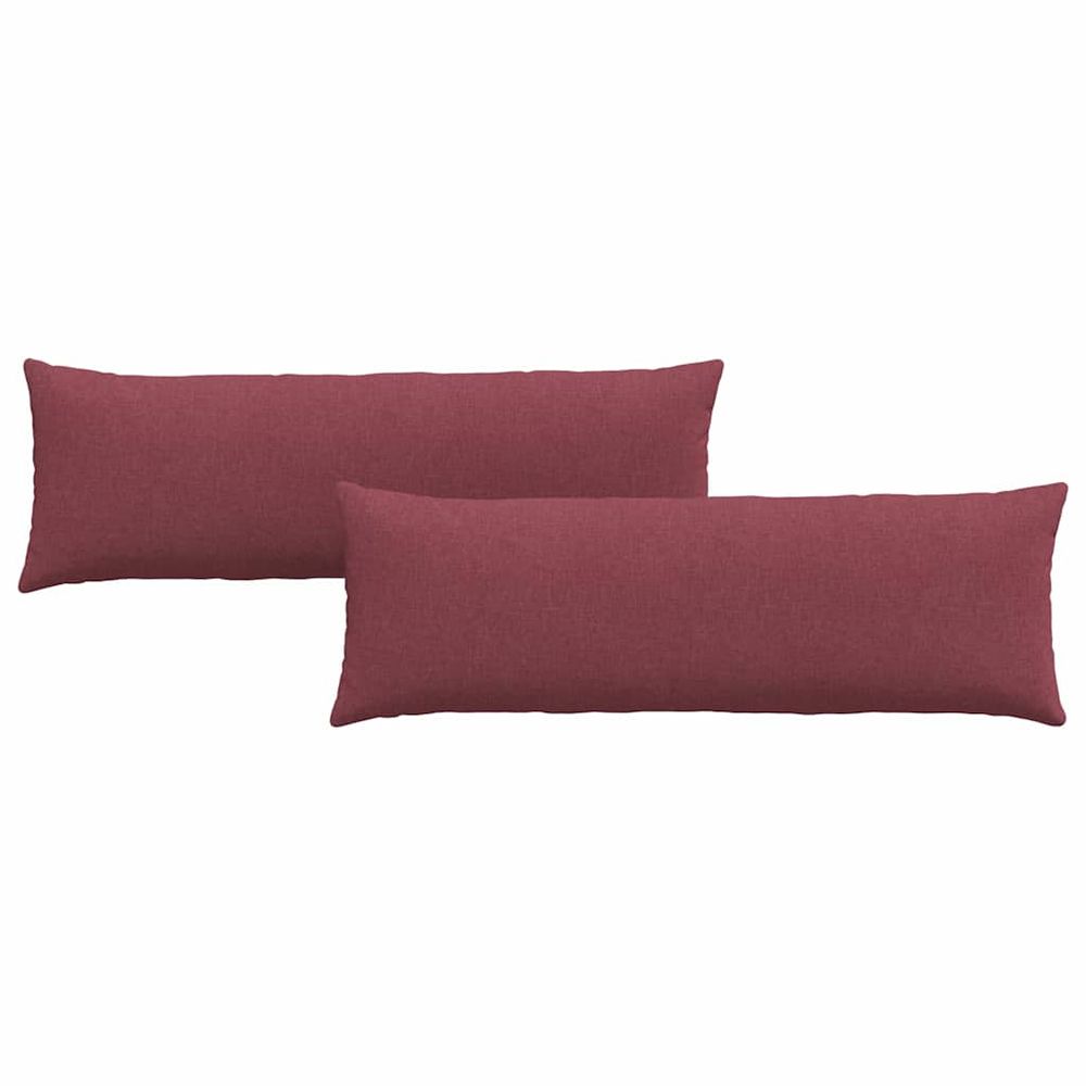 Coussins de canapé 2 pc tissu bordeaux 120 x 40 cm