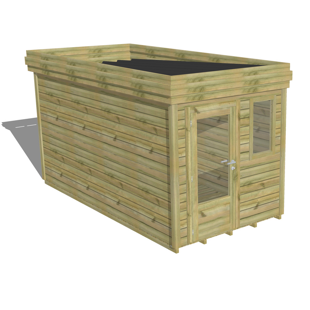 Abri de jardin bois pin traité autoclave 27mm - 2,14x4,34m / 9m2 - bac acier - plancher bois