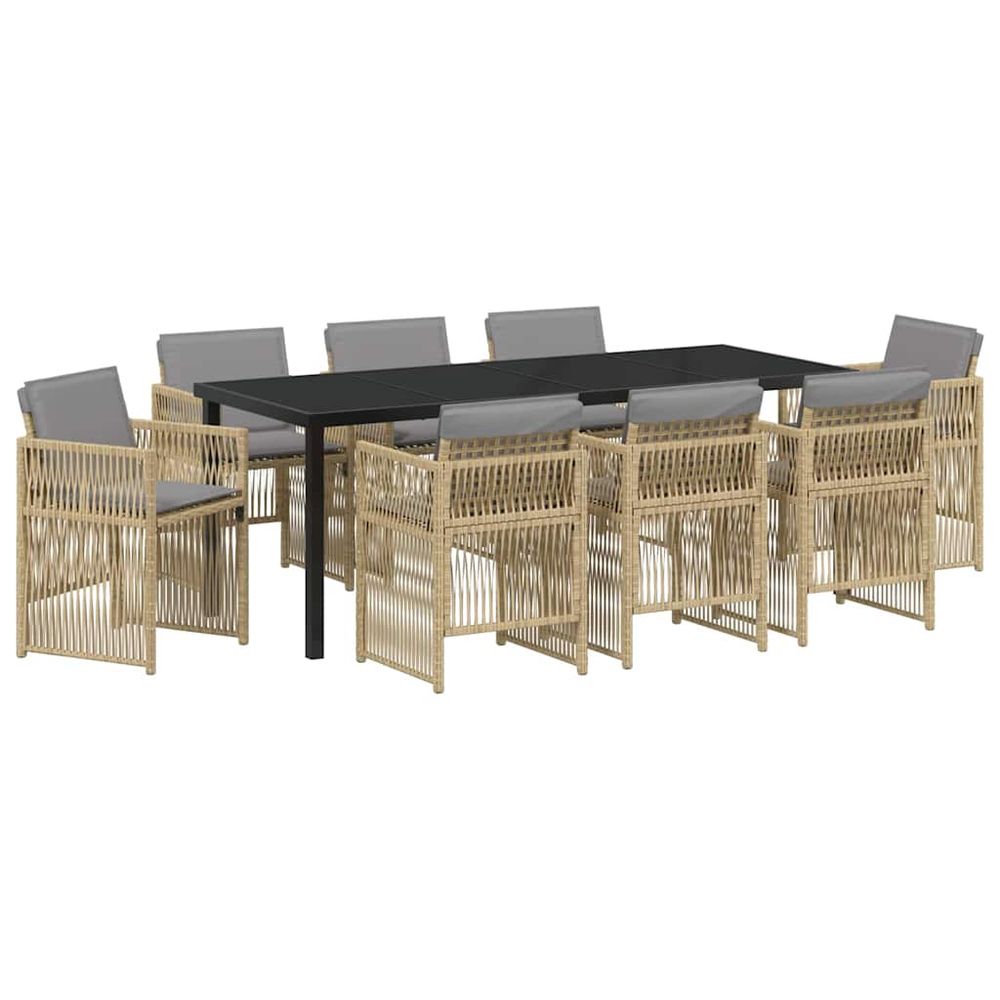 Ensemble de salle à manger pour jardin 9 pc beige