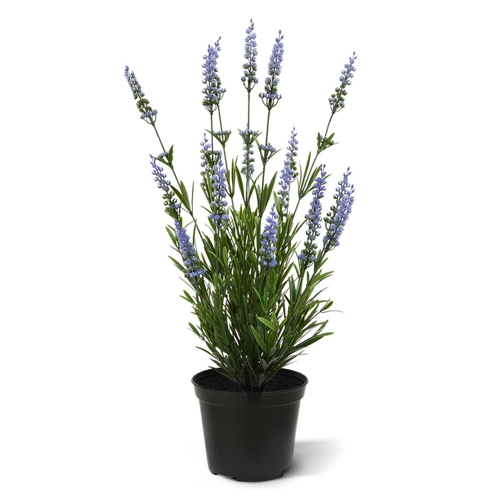 Plante de lavande artificielle 50 cm bleu uv en pot