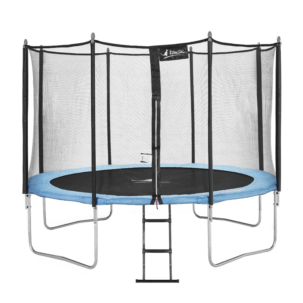 Trampoline de jardin 426 cm + filet de sécurité + échelle | normes ce/eu