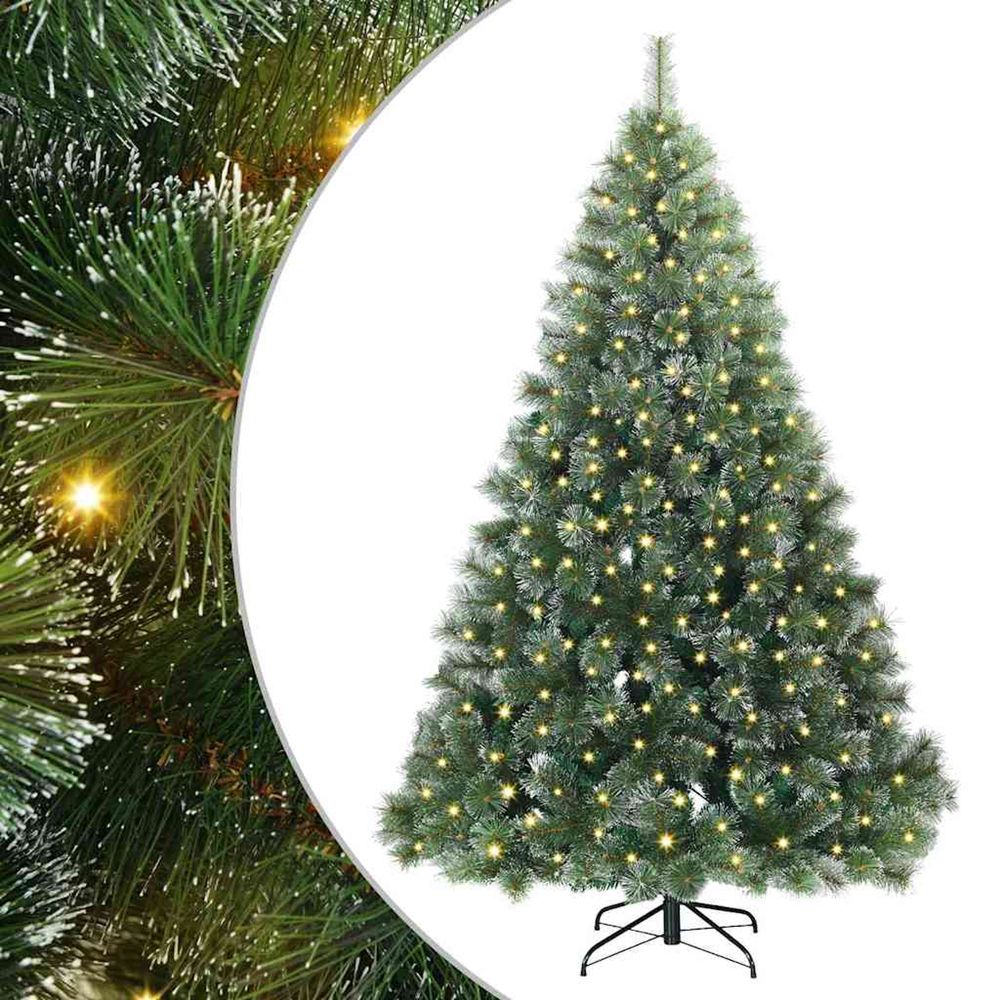 Sapin de noël artificiel avec 300 led vert 180 cm pe et pvc