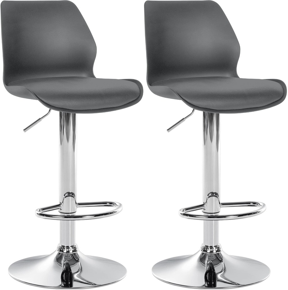 Lot de 2 tabourets de bar gilbert en plastique