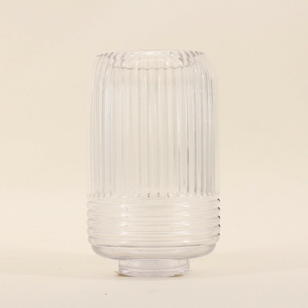 Vase en verre transparent strié 19cm
