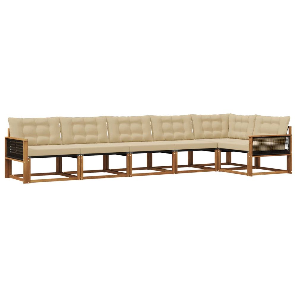 Ensemble de canapés d'extérieur 6 pc naturel et beige