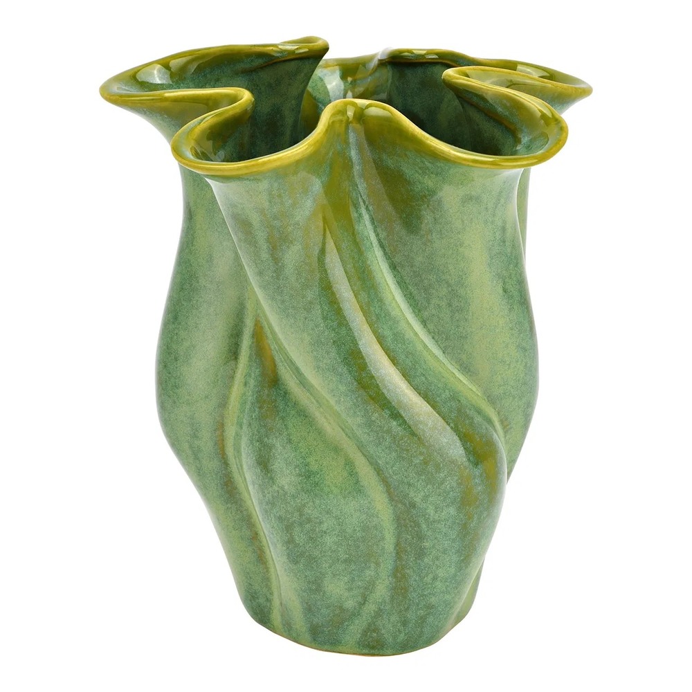 Vase en porcelaine forme torsadée