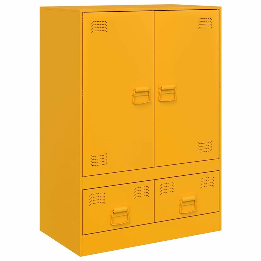 Buffet bahut commode armoire meuble de rangement organisateur cuisine salle de séjour salon jaune moutarde 67 x 39 x 95 cm ac