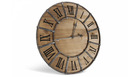 Grande horloge ancienne bois métal marron 66x4x66cm - bois-métal